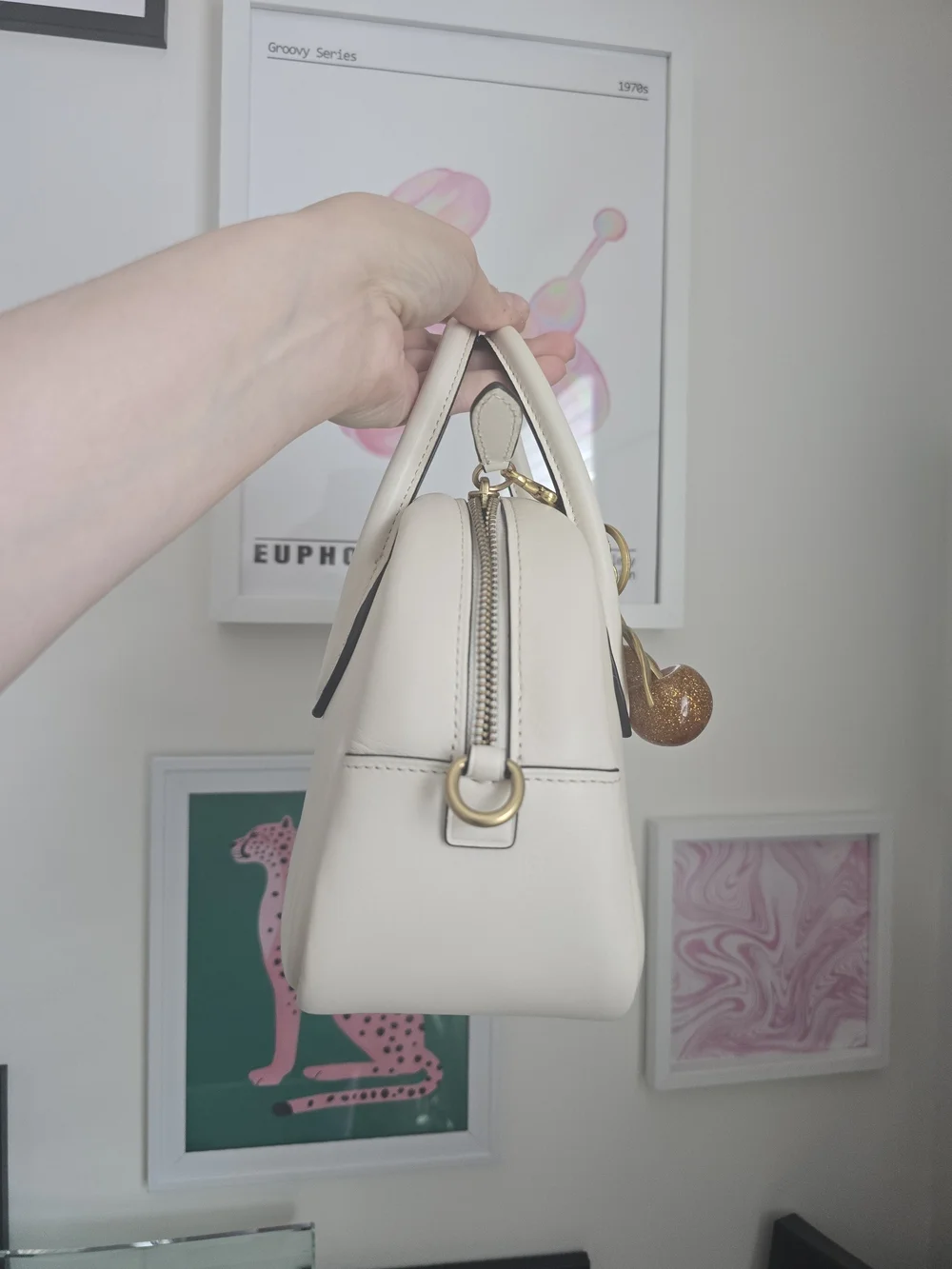 Authentic Coach Borough Bowling Bag Cream